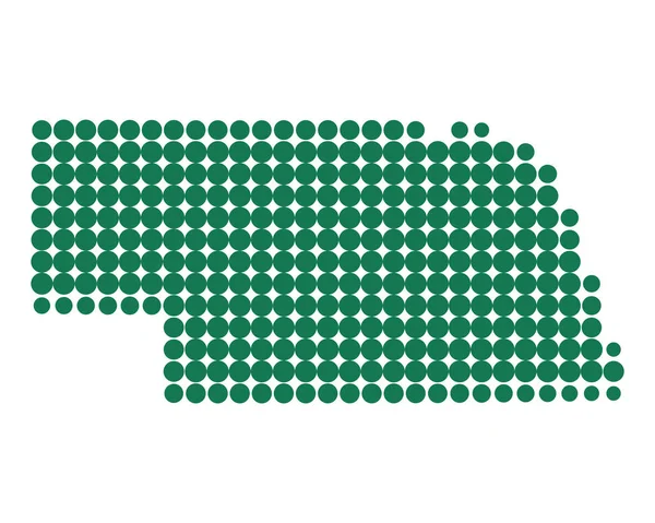 Mapa exato de Nebraska — Vetor de Stock