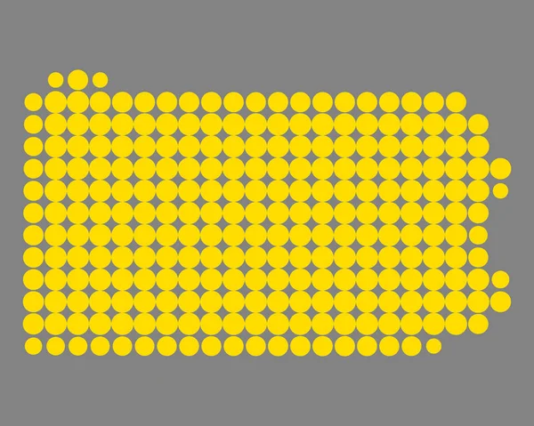 Mapa exato de Pensilvânia —  Vetores de Stock