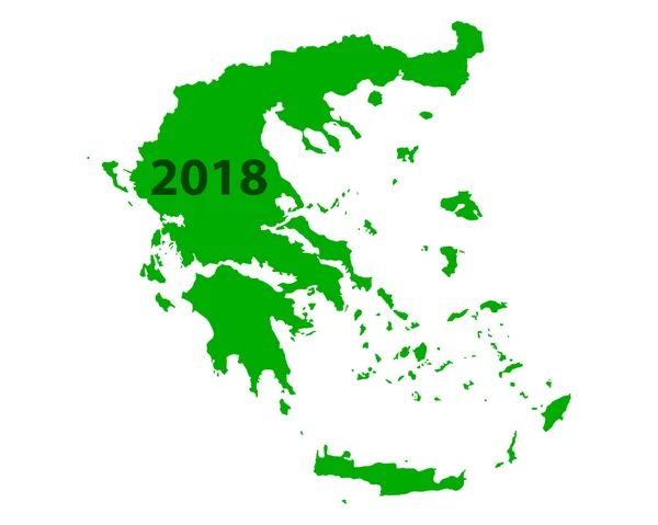 Карта Греции 2018 — стоковый вектор