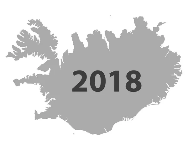 Karta över Island 2018 — Stock vektor