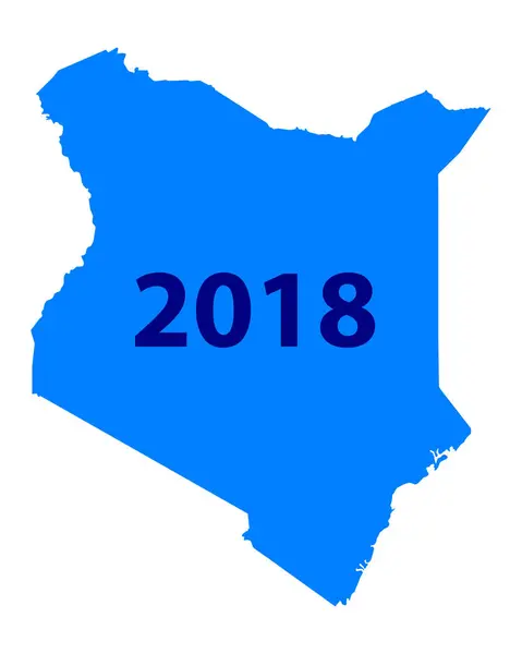Kenya 2018 Haritası — Stok Vektör