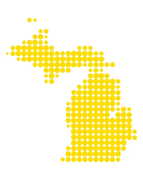 Mapa exato de Michigan — Vetor de Stock