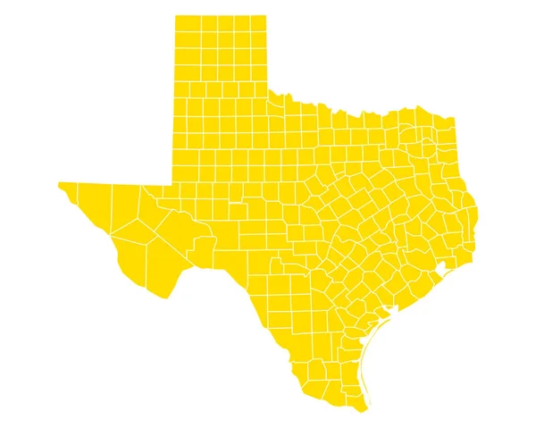 Mapa preciso de Texas — Vector de stock