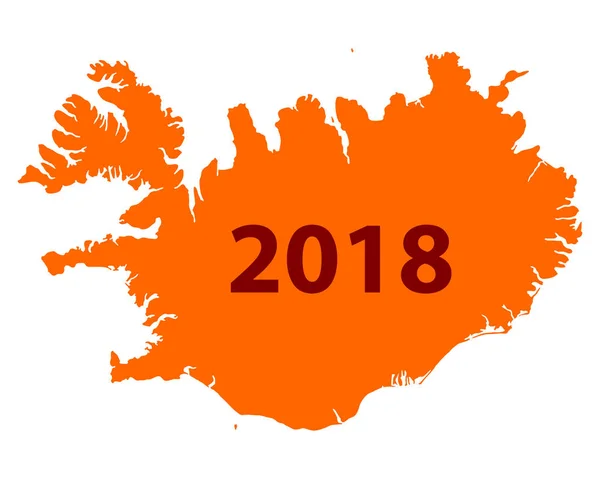 Mapa Islandii 2018 — Wektor stockowy