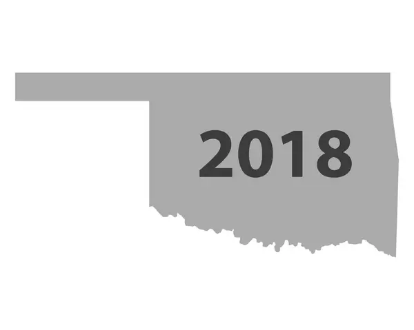 Oklahoma 2018 Haritası — Stok Vektör