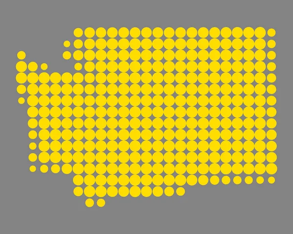 Přesná mapa Washingtonu — Stockový vektor