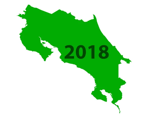Карта Коста-Рики 2018 — стоковый вектор
