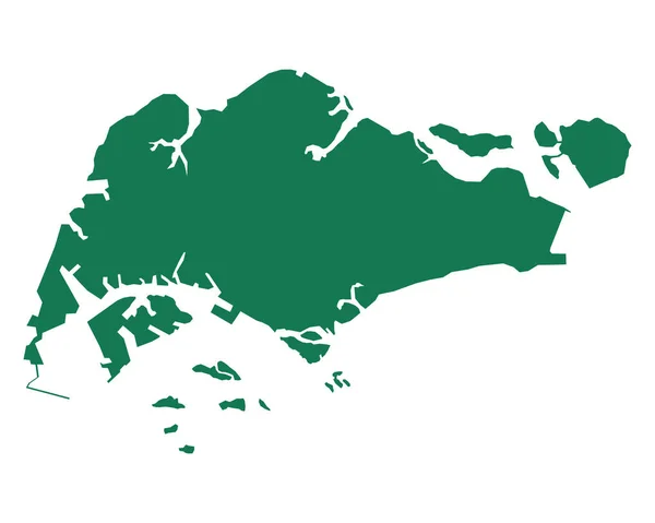 Mapa exacto de Singapur — Vector de stock
