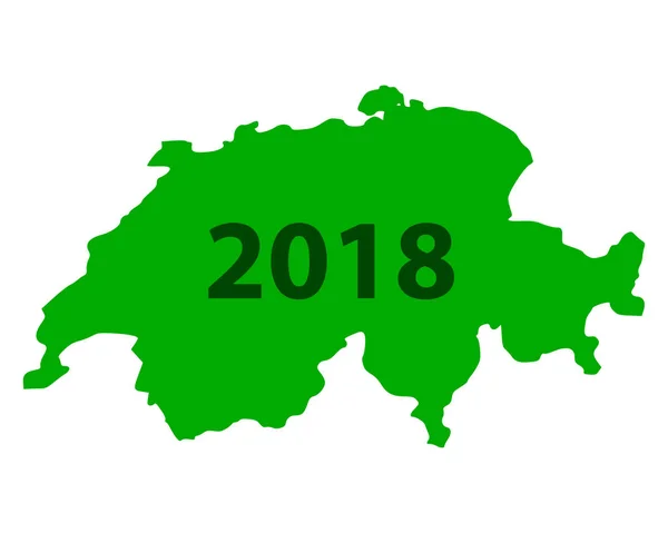 Kaart van Zwitserland 2018 — Stockvector