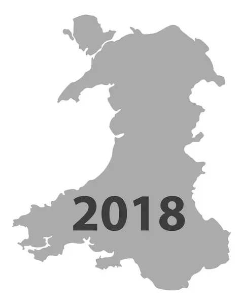 Map of Wales 2018 — Stock Vector