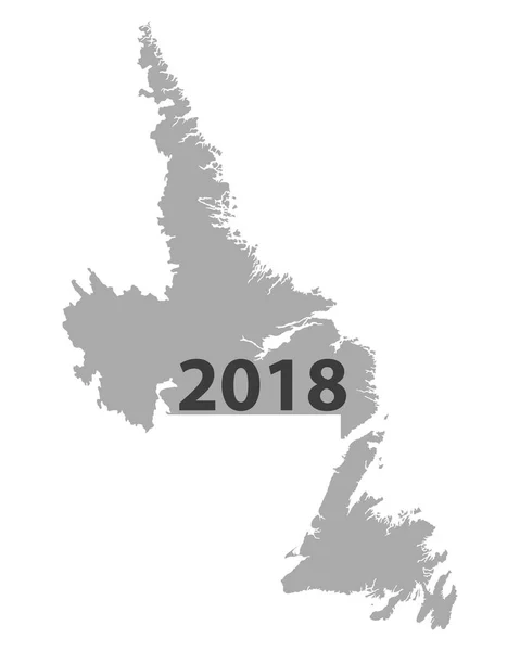 Kaart van newfoundland en labrador 2018 — Stockvector