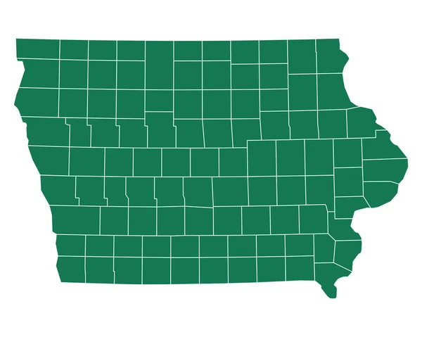 Přesná mapa Iowa — Stockový vektor