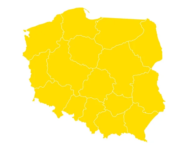 Mapa exato de Polônia — Vetor de Stock