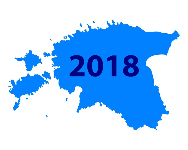 Mapa Estonsko 2018 — Stockový vektor