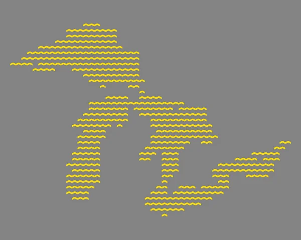 五大湖の地図 — ストックベクタ