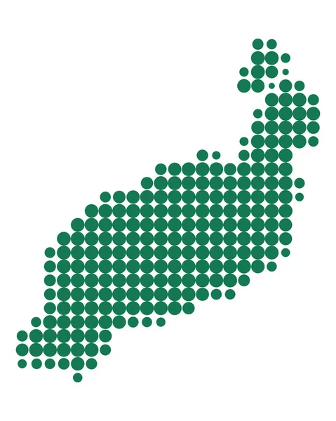 Mapa exato de Lanzarote — Vetor de Stock