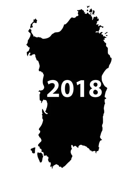 Χάρτης της σαρδηνίας 2018 — Διανυσματικό Αρχείο