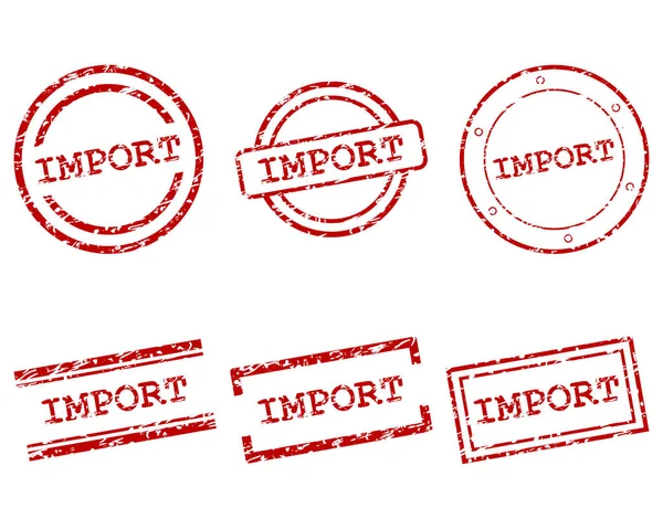 Timbres d'importation sur blanc — Image vectorielle