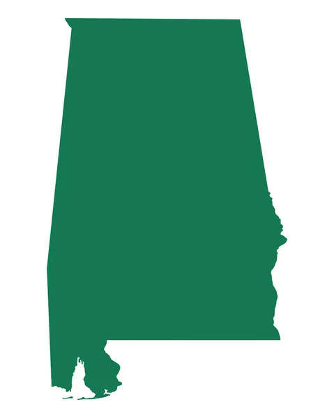 Nauwkeurige kaart van Alabama — Stockvector