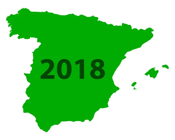 Mapa de España 2018 — Vector de stock