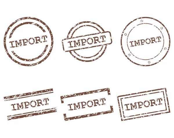 Importera frimärken på vit — Stock vektor