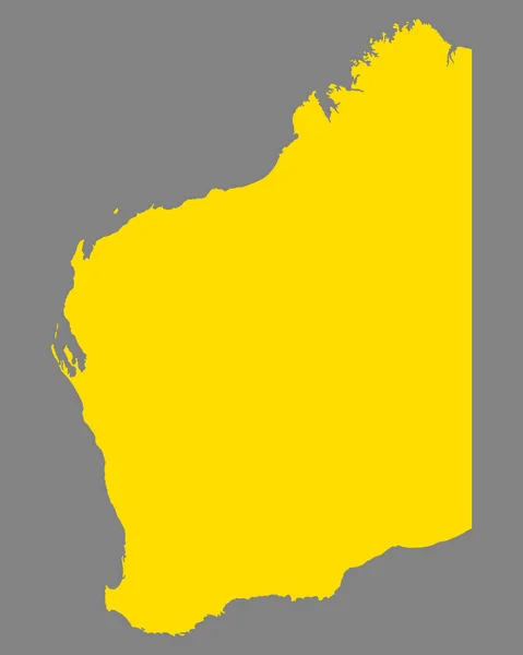 Mappa dell'Australia Occidentale — Vettoriale Stock