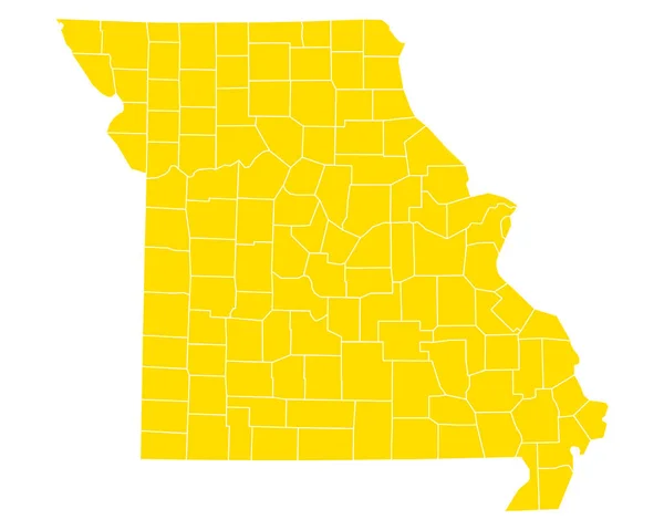 Präzise Landkarte von Missouri — Stockvektor