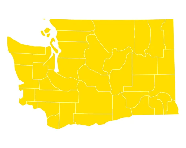 Mappa esatta di Washington — Vettoriale Stock
