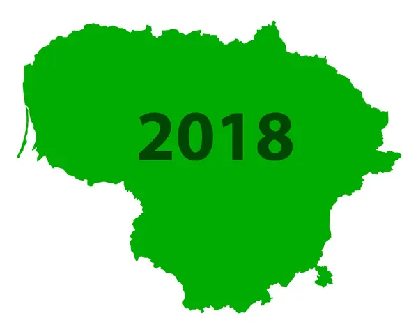 Карта Литвы 2018 — стоковый вектор