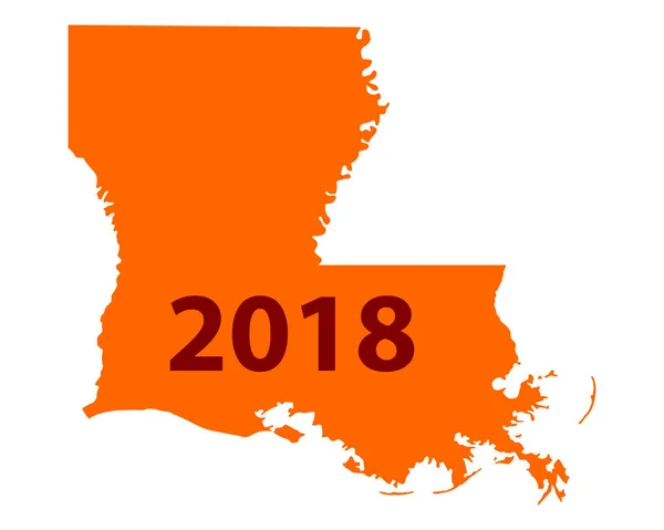 Mapa de Louisiana 2018 — Vector de stock