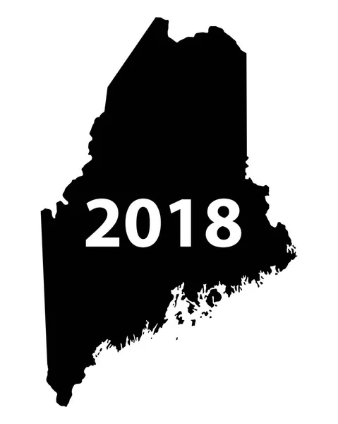 Map of Maine 2018 — Stock Vector