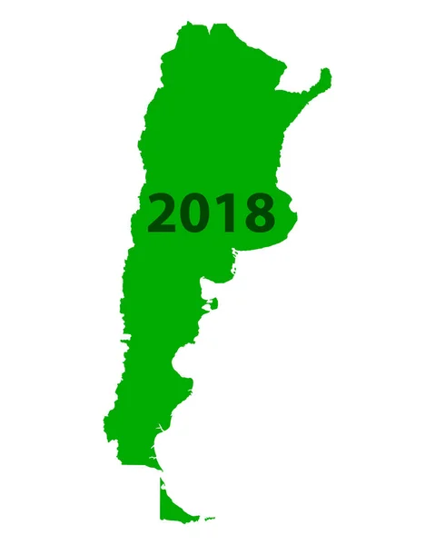 Carte de Argentine 2018 — Image vectorielle