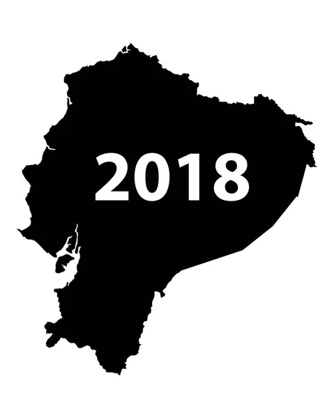 Karta över Ecuador 2018 — Stock vektor