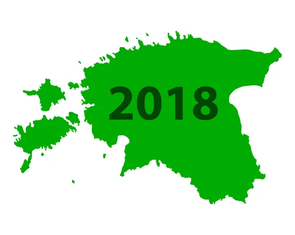 エストニア 2018年の地図 — ストックベクタ