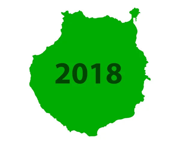 Gran Canaria 2018 Haritası — Stok Vektör