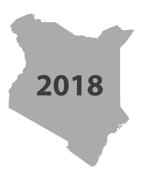 Kenya 2018 Haritası — Stok Vektör