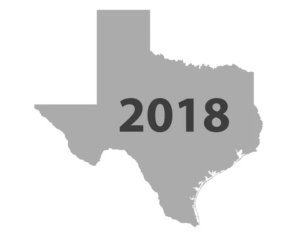 地图得克萨斯2018 — 图库矢量图片