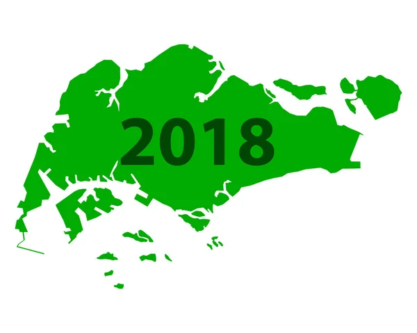 Карта Сингапура 2018 — стоковый вектор