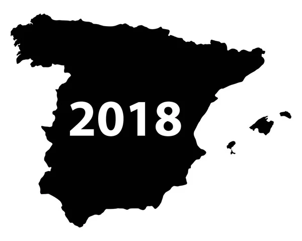 Mapa de España 2018 — Vector de stock