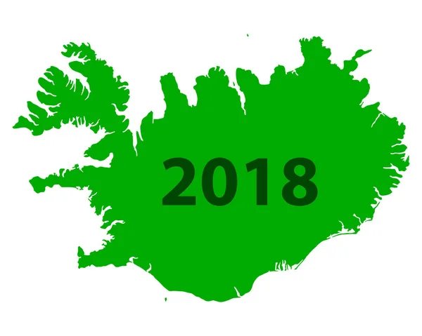 Mapa Islandii 2018 — Wektor stockowy