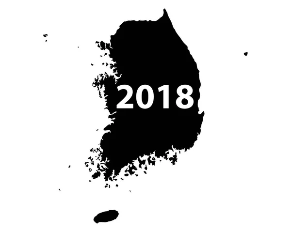 韓国 2018年の地図 — ストックベクタ