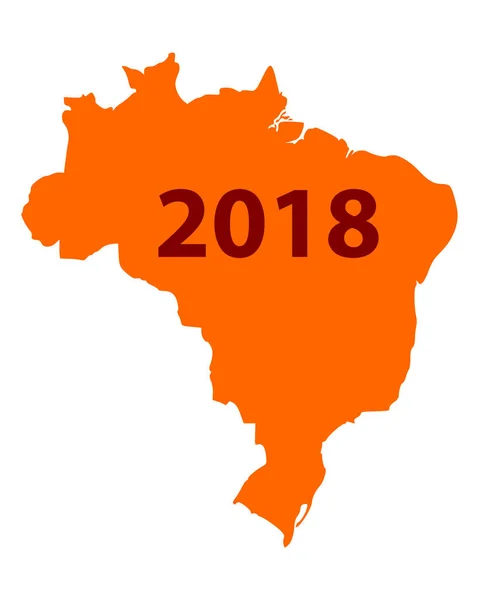 Karte von Brasilien 2018 — Stockvektor