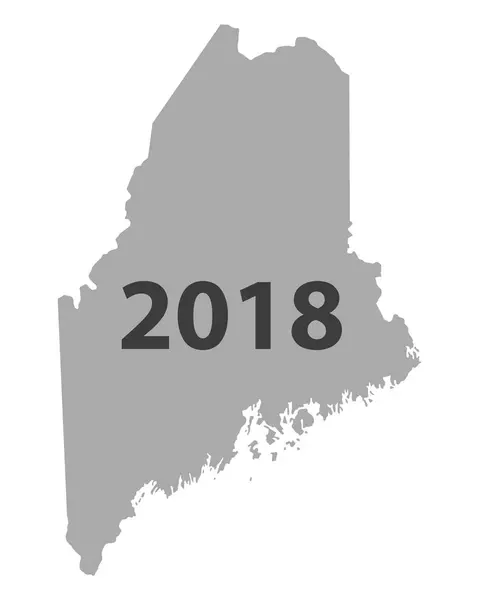 Map of Maine 2018 — Stock Vector