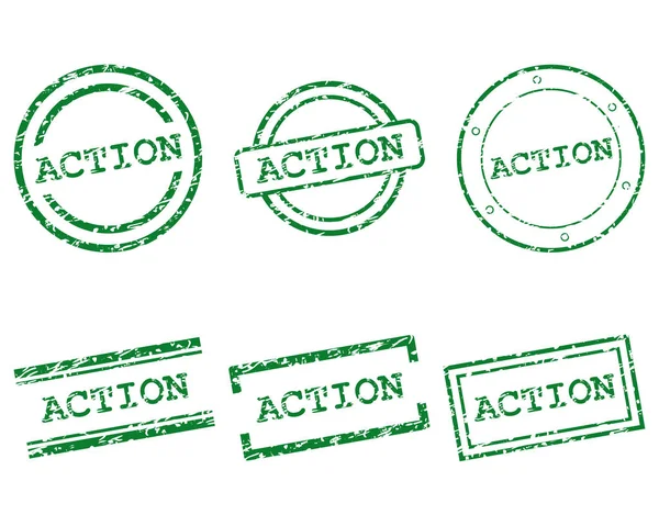 Action stamps on white — Stock Vector