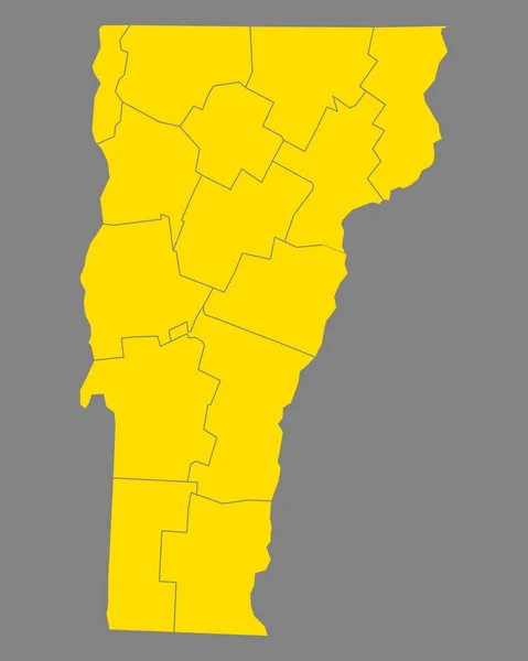 Mapa exacto de Vermont — Vector de stock