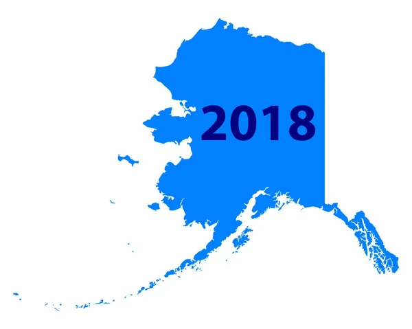 Kaart van Alaska 2018 — Stockvector