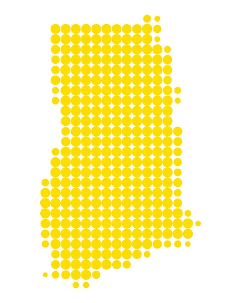 Mapa exacto de Ghana — Vector de stock