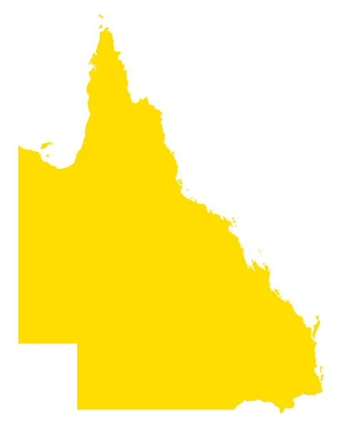 Mappa esatta di Queensland — Vettoriale Stock