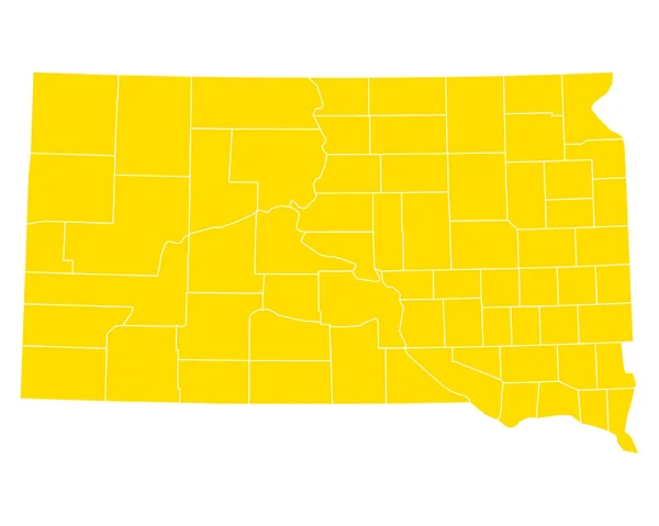 O mapa de South Dakota — Vetor de Stock