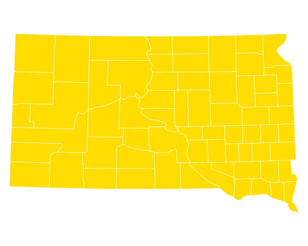 Karte von South Dakota — Stockvektor